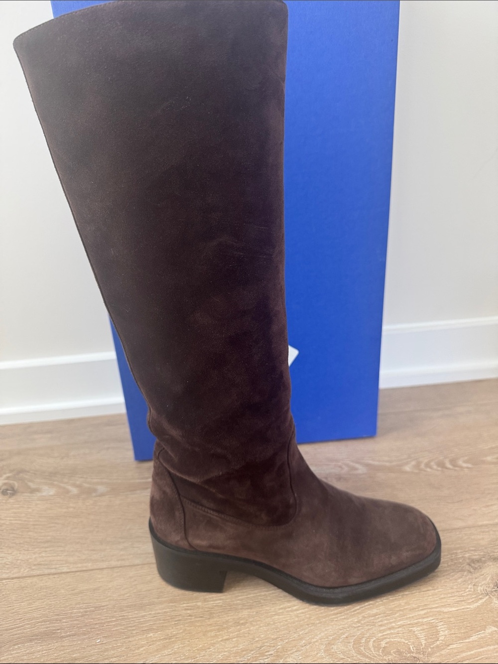 Stuart Weitzman KAIA KNEE-HIGH SUEDE HICKORY Brown Boots - Picture 7 of 12